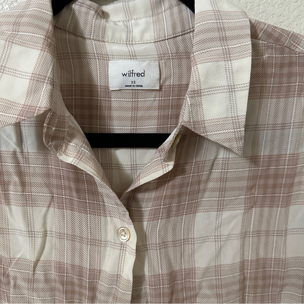 Wilfred Plaid Button Down Sz XS - Picture 4 of 9